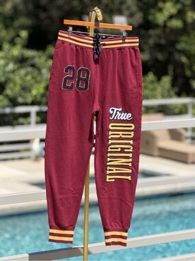 Disney Maroon Hoodie with Striped Trim